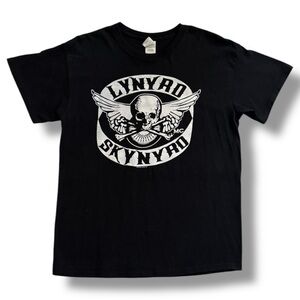 Lynn Rd Skyny Rd Mens Black White T-Shirt Cotton Short Sleeve Round Neck Size M